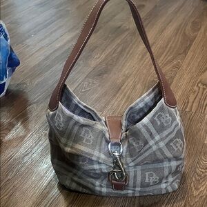 Elegant Brown and Gray Designer Hobo Bag